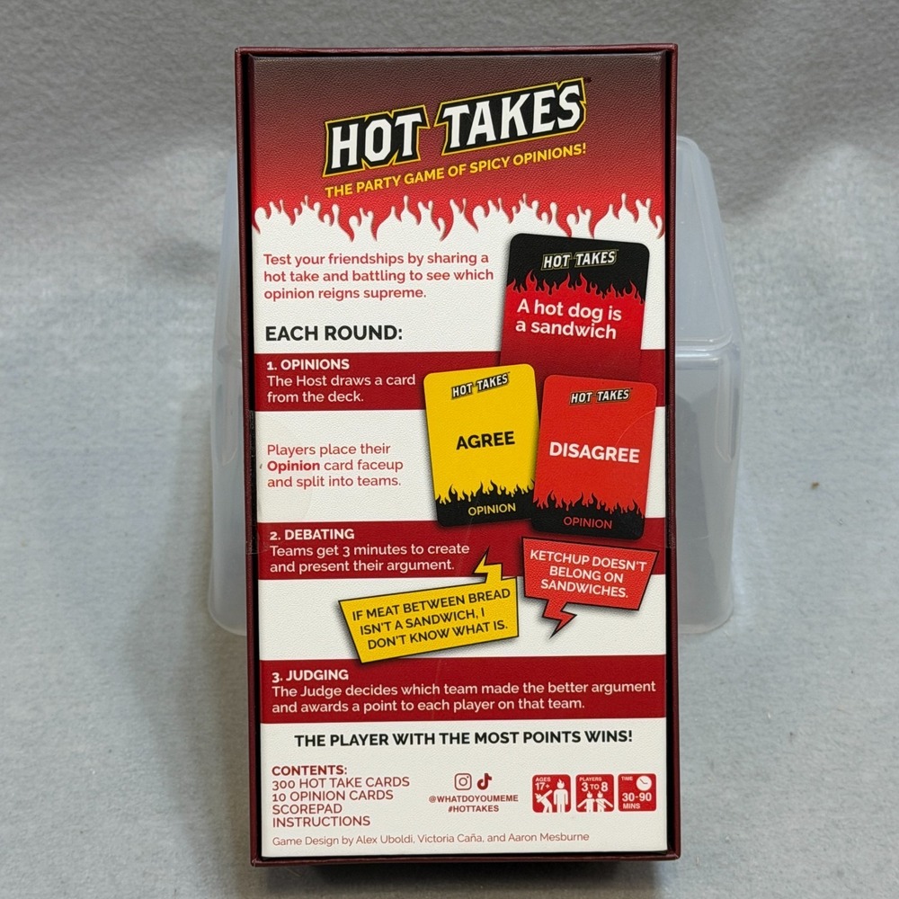 Adult Party Game "Hot Takes" The Game of Spicy Opinions-Brand New Sealed - Picture 2 of 3